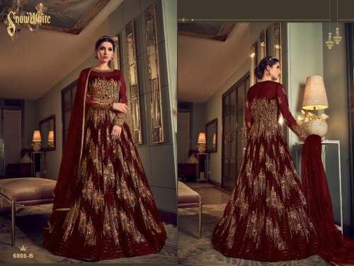 Designer Swagat Violet Anarkali Gown DN 6808