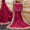 Embroidery Jari threads work Saree with stone work thumb 2