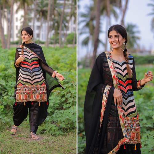 FANCY DESIGNER ZIKZAK PATIALA SUITS