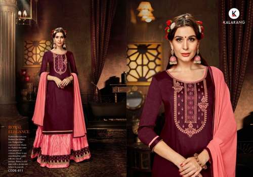 Fancy Silk Cotton Sharara Suit