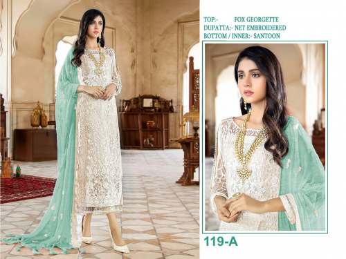 Faux Georgette Embroidered Pakistani Suit DN 119
