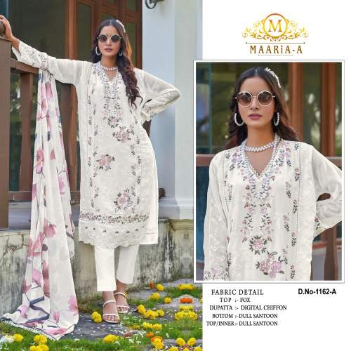 Fox Georgette With Embroidery Sequence Work With Zarkan Pakistani Maaria A DN 1162  by Leranath Fashion House