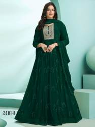 Georgette Faux Embroidery Work Gown R DN 2001