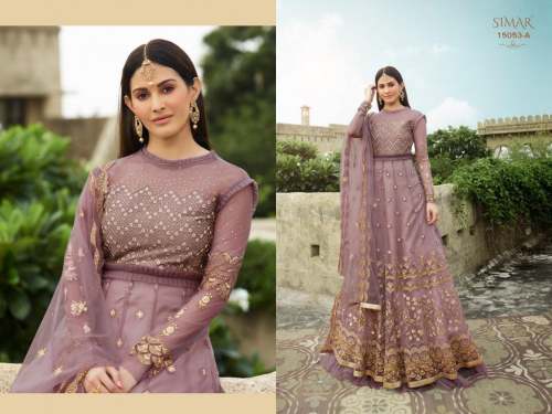 GLOSSY SIMMER DN 15053 ANARKALI DESIGNER GOWN