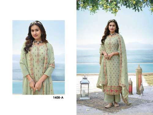 Heavy Faux Georgette Palazzo Suit DN 1408