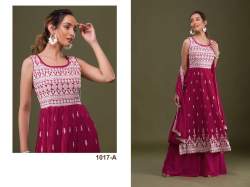 Heavy Faux Georgette With Embroidery Palazzo Suit DN 1017
