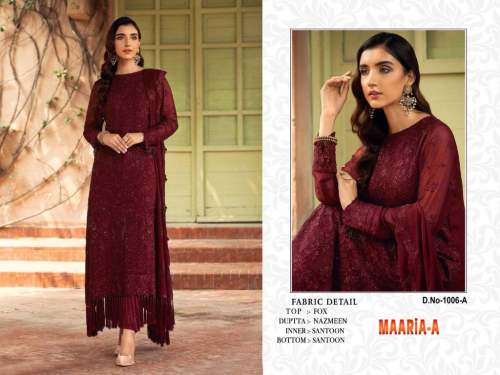 Heavy Faux Georgette with Embroidery Sequence Work With Moti Pakistani Suit DN 1006