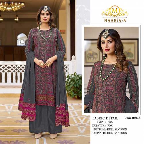 Heavy Fox Georgette With Embroidery Sequence Work Pakistani Suit Maaria A DN 1075 by Leranath Fashion House