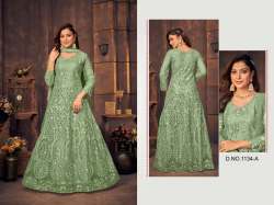 Heavy Net With Chain Stitch Designer Gown DN 1134