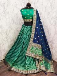 Jacquard Pleated Crashed Lehenga Choli