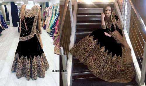KB 1022 Velvet Designer Embroidered Anarkali