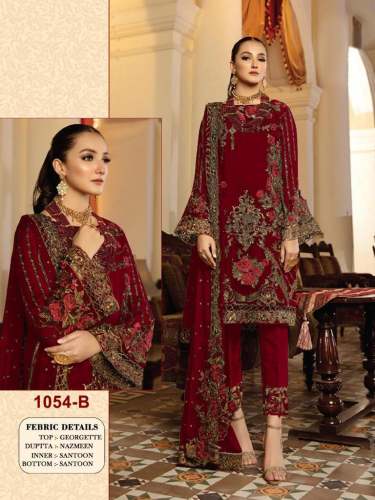 Pakistani Designer Faux Georgette Suit DN 1054