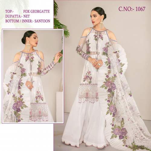 Pakistani Georgette Embroidery Suit DN 1067