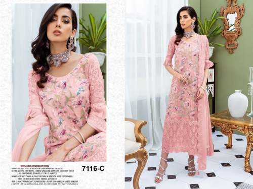 Pakistani Suit DN 7116 Heavy Net With Embroidey