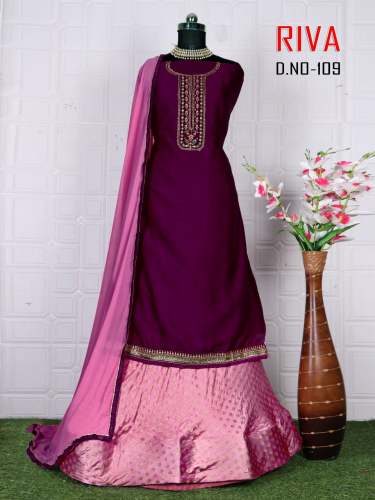 Riva Heavy Satin Georgette Designer Suit DN 109