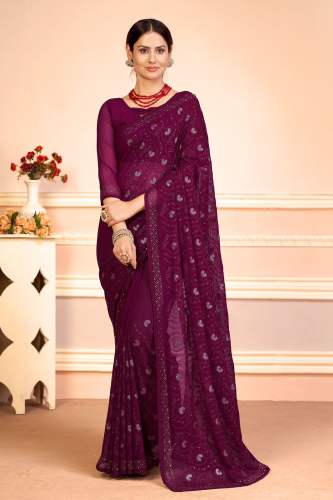 Suhani Georgette With Embroidered Work Saree