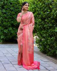 Sunheri Soft silk sarees with stylish Digital Print Banarasi Soft Silk Saree