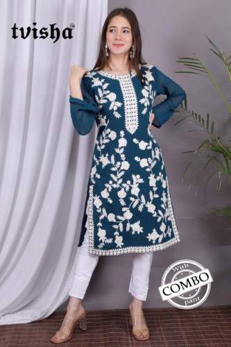Top and Pant Combo Set with Fancy Long Sleeves