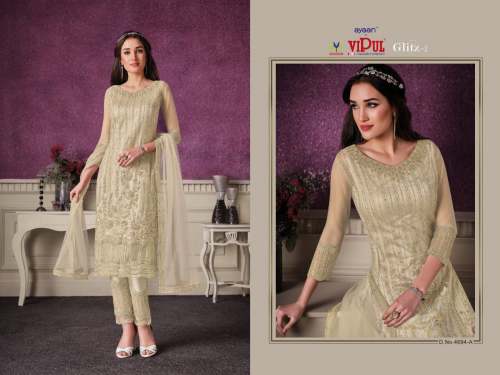 Vipul Butterfly Net With Embroidery Suit DN 4694