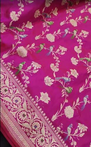 Pink Banarasi Handloom Saree by Silk Palace