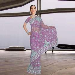 Heavy Embroidered Net Wedding wear Saree