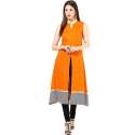 Stand Collar Plain Front Slit Kurti 