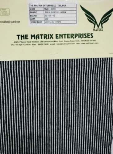 Lining Pattern Knitted Indigo Denim Fabric 