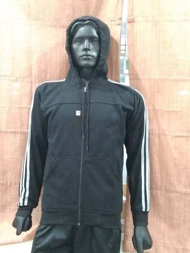 Girls Black Hoodie by Sumeet Knitwears