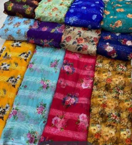 Buy Georgette Curtain Fabric For Women by Maa Ambey Prints