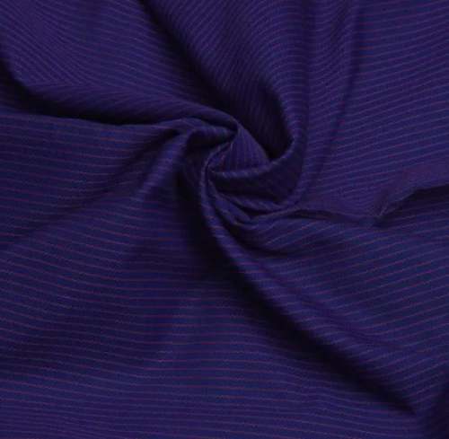 Navy Blue Stripes Polyester Cotton Fabric