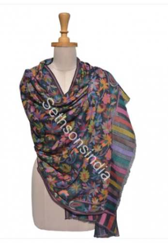 Multi color Embroidery Shawls  by Seth Sons