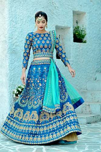 Get Divine International Trading Co Silk Lehenga by Divine International Trading co