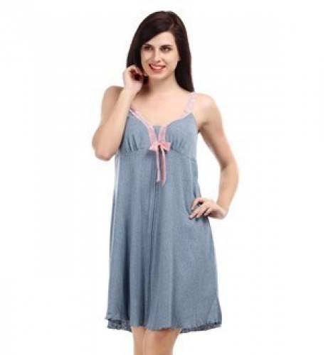 Branded Cotton Grey Nighty by Intimissi Lingerie Boutique