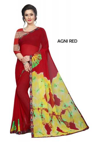 CHIFFON SAREE AGNI RED (SCS)