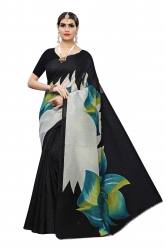 BALA BLACK & RAMA ART SILK PRINTED SAREE