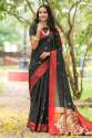 black-cotton-saree-and-resham-woven-contrast-pallu