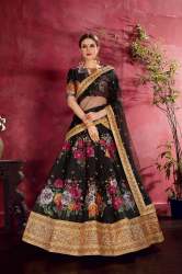 Black Heavy Banglori Silk Lehenga Choli