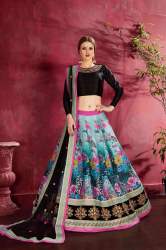 Black-Multicolor Heavy Banglori Silk Lehenga Choli