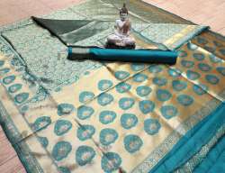 BLUE BANARASI SILK SAREE WITH RICH PALLU
