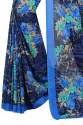 Blue Casual Wear Printed Georgette Saree thumb 1