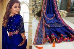 BLUE VICHITRA SILK SAREE WITH EMBROIDERY WORK 