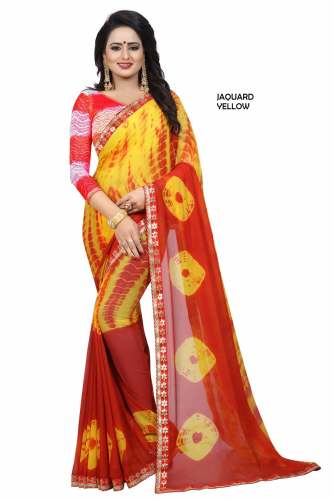 CHIFFON PRINTED SAREE JACQUARD(SCS)