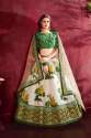 Cream-Green Heavy Banglori Silk Lehenga Choli thumb 1