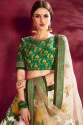 Cream-Green Heavy Banglori Silk Lehenga Choli thumb 3