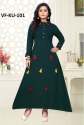 DARK GREEN PLAIN RAYON READYMADE KURTI