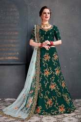 Designer Embroidered Green Lehenga Choli