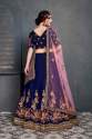 Designer Heavy Embroidered Dark Blue Lehenga Choli thumb 1