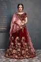Designer Heavy Embroidered Maroon Lehenga Choli