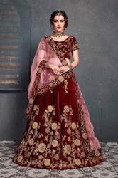 Designer Heavy Embroidered Maroon Lehenga Choli