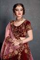 Designer Heavy Embroidered Maroon Lehenga Choli thumb 3